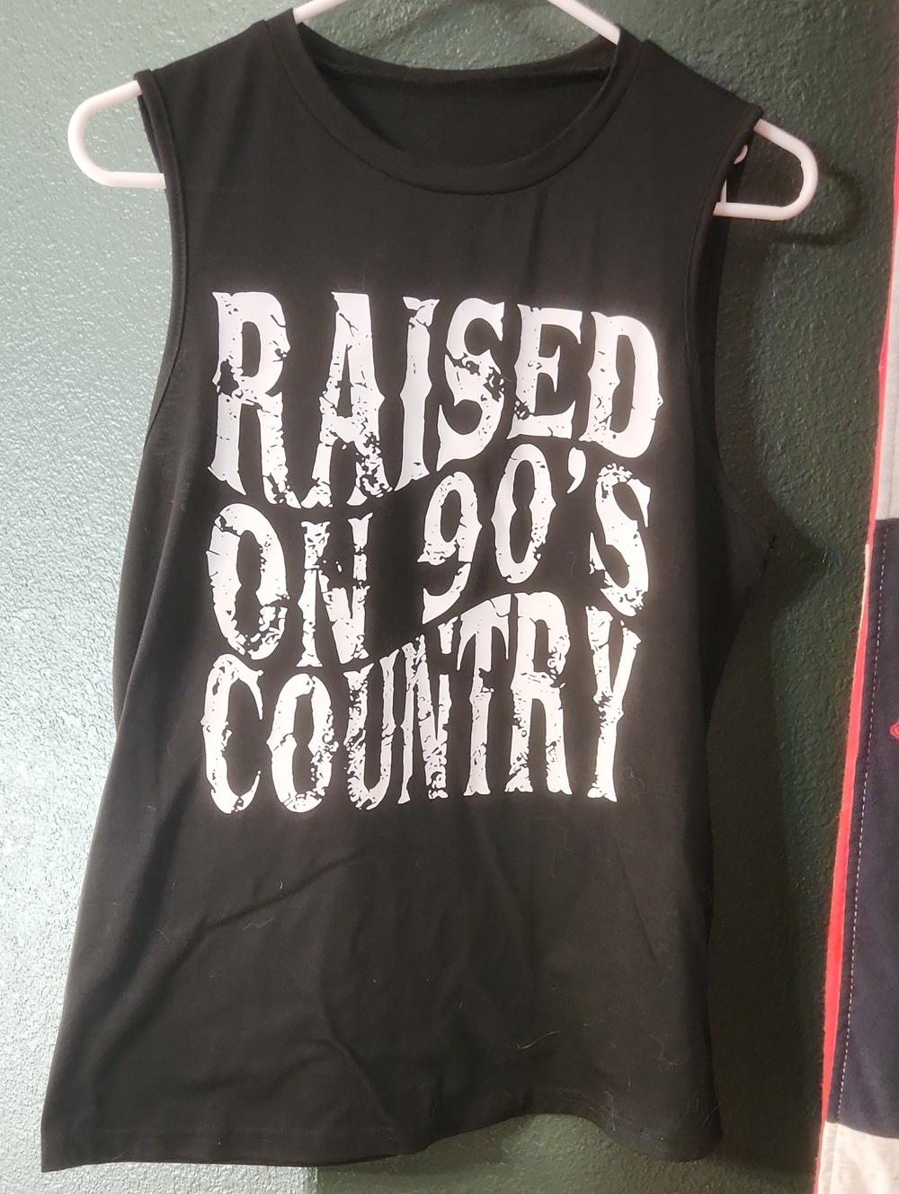 Womens Black Graphic Tank Top - "Raised On 90's Country"